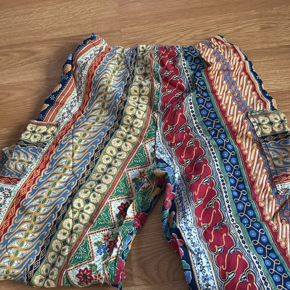 Vintage Pendulum Pants Rainbow Patchwork Flare Ra… - image 8